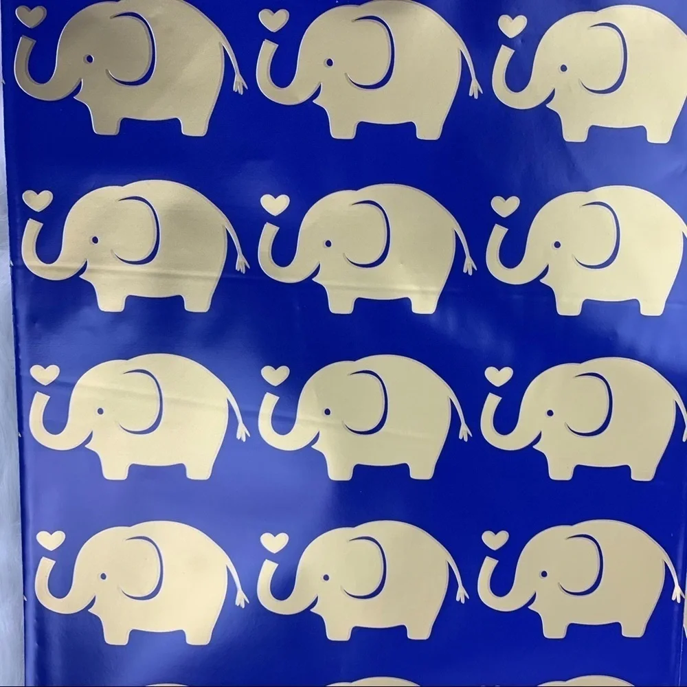 Gold Elephant Pattern Blue Mailing Bags -1 Pack of 25